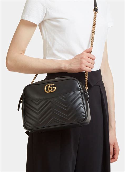 gucci gg marmont small matelasse black shoulder bag|gucci marmont bag small size.